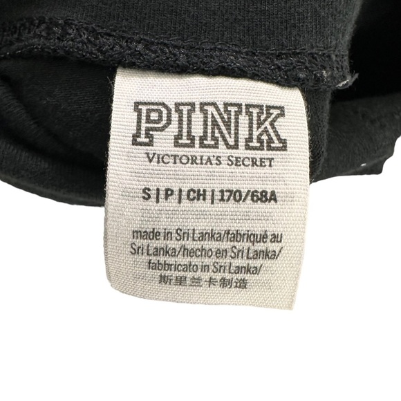 Pink Victoria's Secret High Waist Leggings Small Black Rainbow LOVE PINK Cotton - Picture 9 of 9